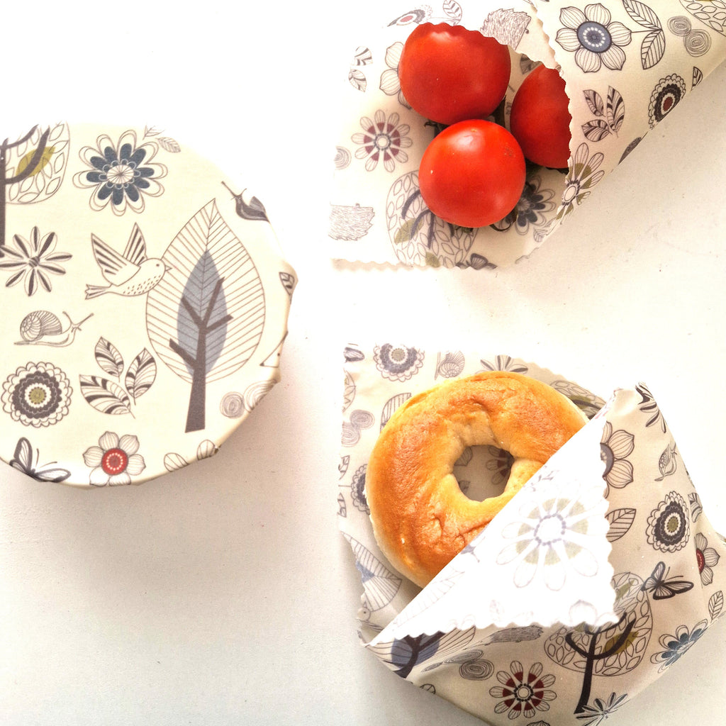 *Set of 3 L, M, S Beeswax Food Wraps | Scandi