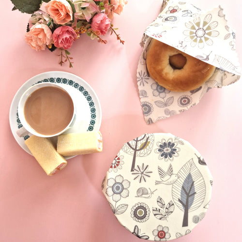 *Set of 3 L, M, S Beeswax Food Wraps | Scandi