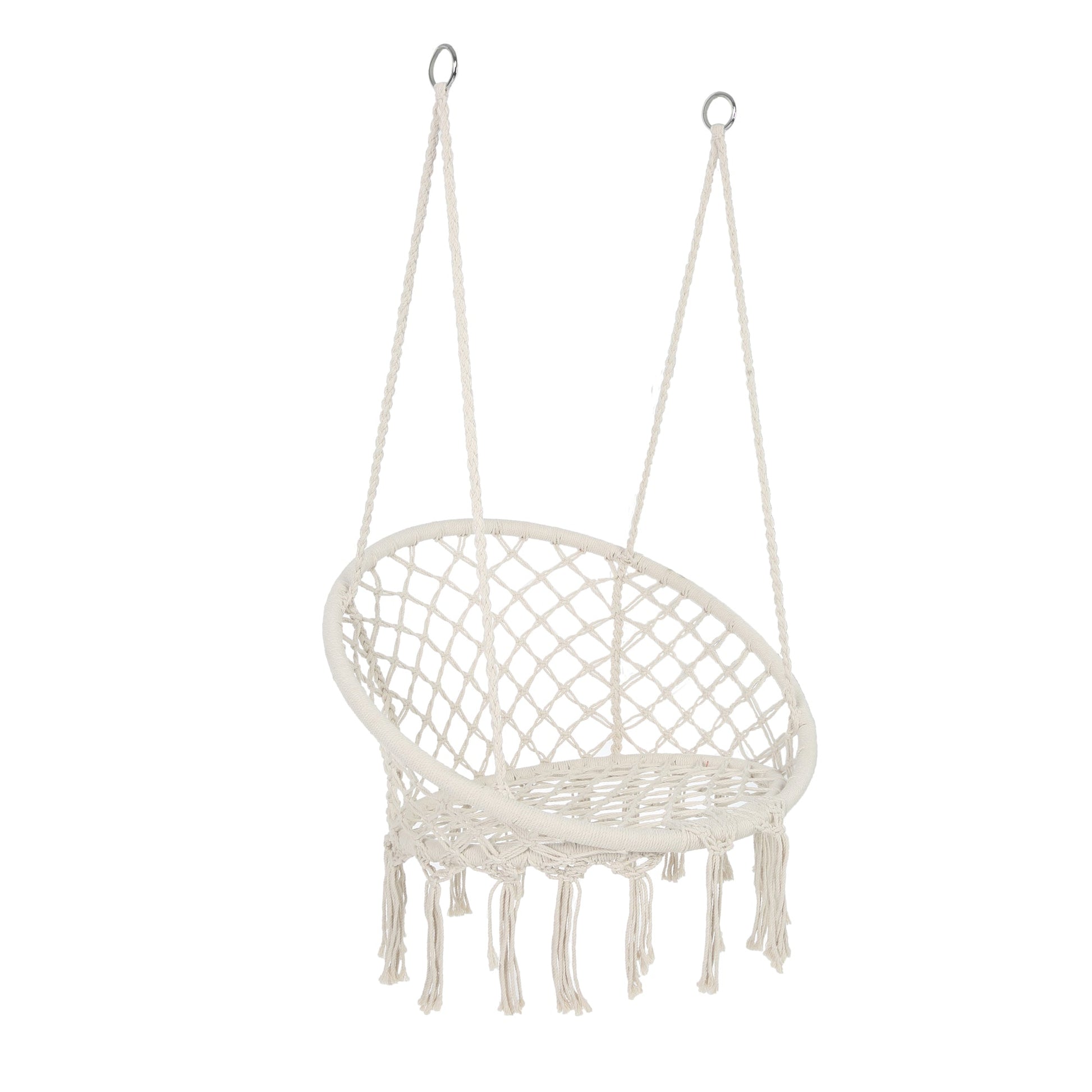 Macrame Hanging Hammock Chair, Cotton Rope Swing for Indoor and