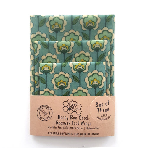 *Set of 3 Beeswax Food Wraps | Mod Poppies